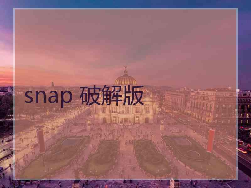 snap 破解版