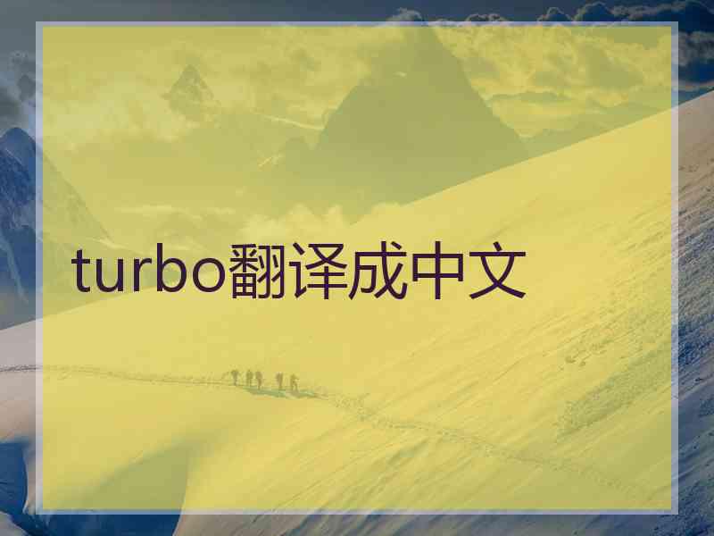 turbo翻译成中文