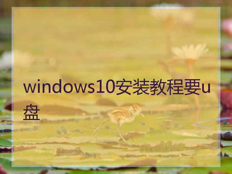 windows10安装教程要u盘