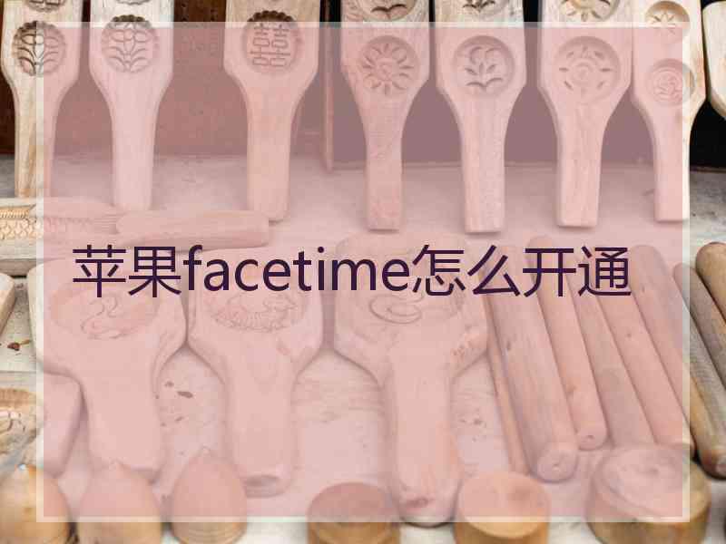 苹果facetime怎么开通