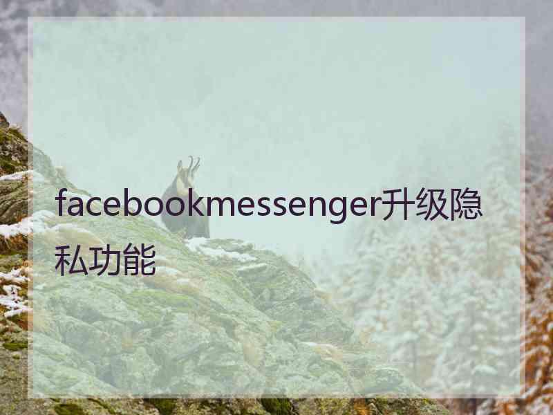 facebookmessenger升级隐私功能