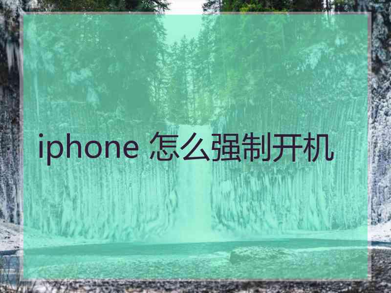 iphone 怎么强制开机