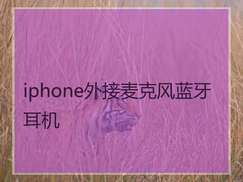 iphone外接麦克风蓝牙耳机