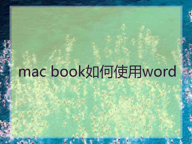 mac book如何使用word