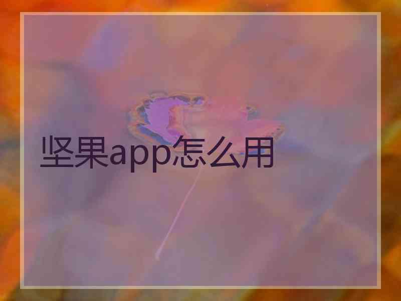 坚果app怎么用