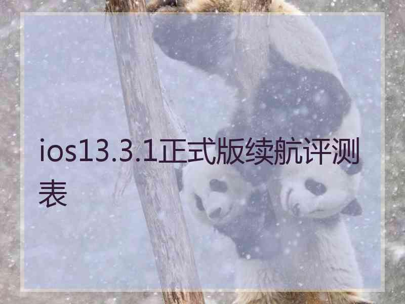 ios13.3.1正式版续航评测表