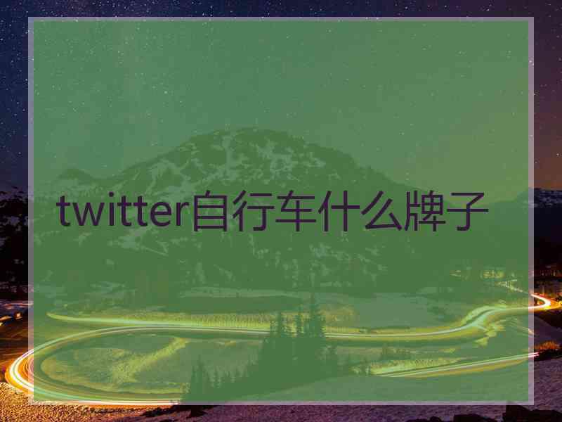 twitter自行车什么牌子