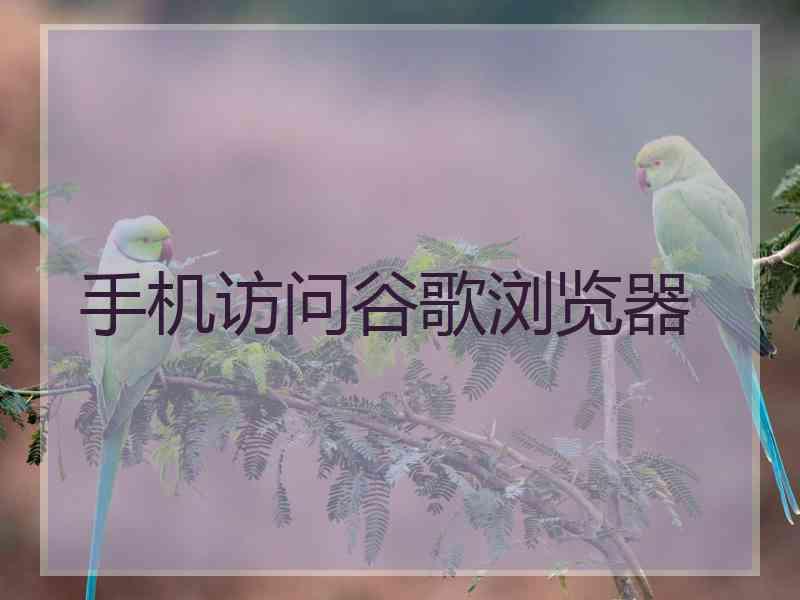 手机访问谷歌浏览器