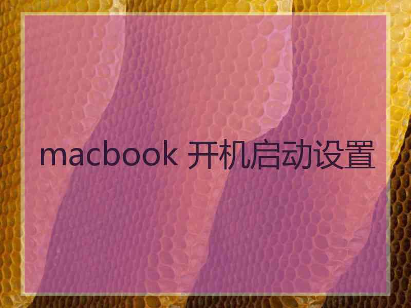 macbook 开机启动设置