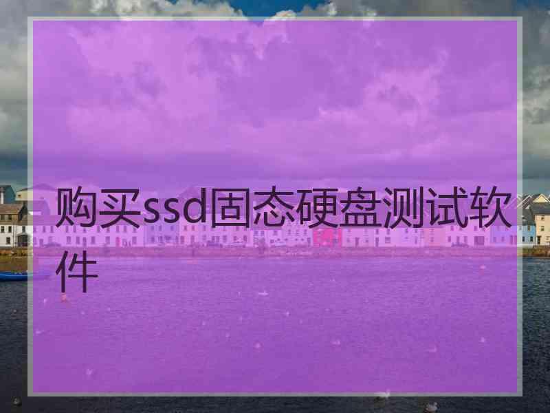 购买ssd固态硬盘测试软件