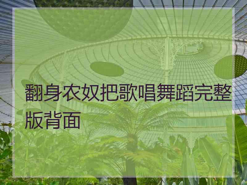 翻身农奴把歌唱舞蹈完整版背面