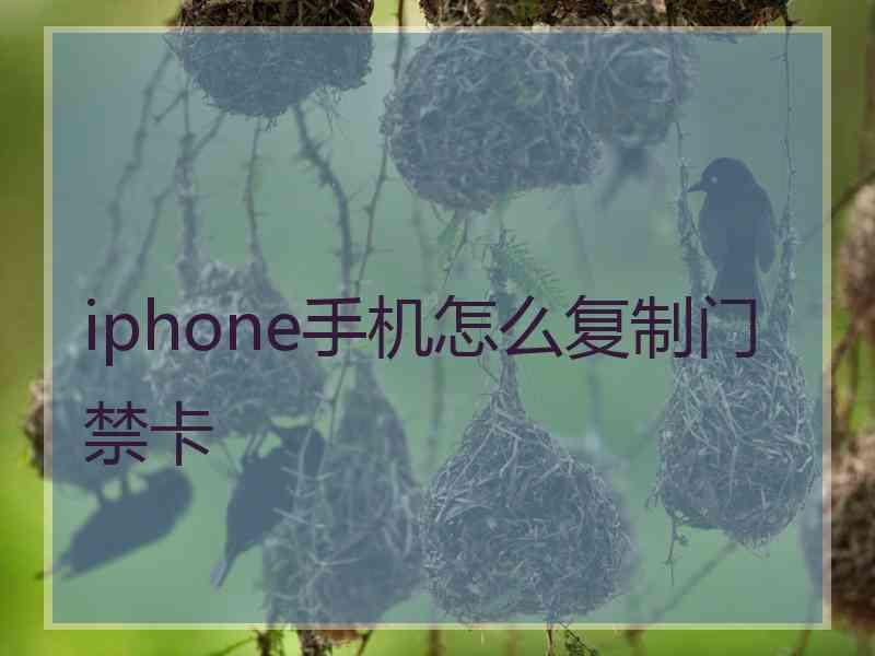 iphone手机怎么复制门禁卡