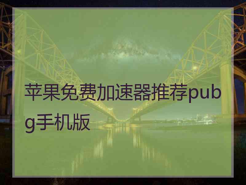 苹果免费加速器推荐pubg手机版