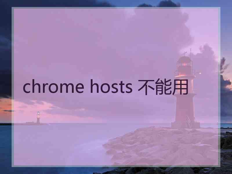 chrome hosts 不能用