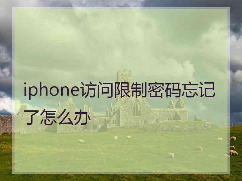 iphone访问限制密码忘记了怎么办