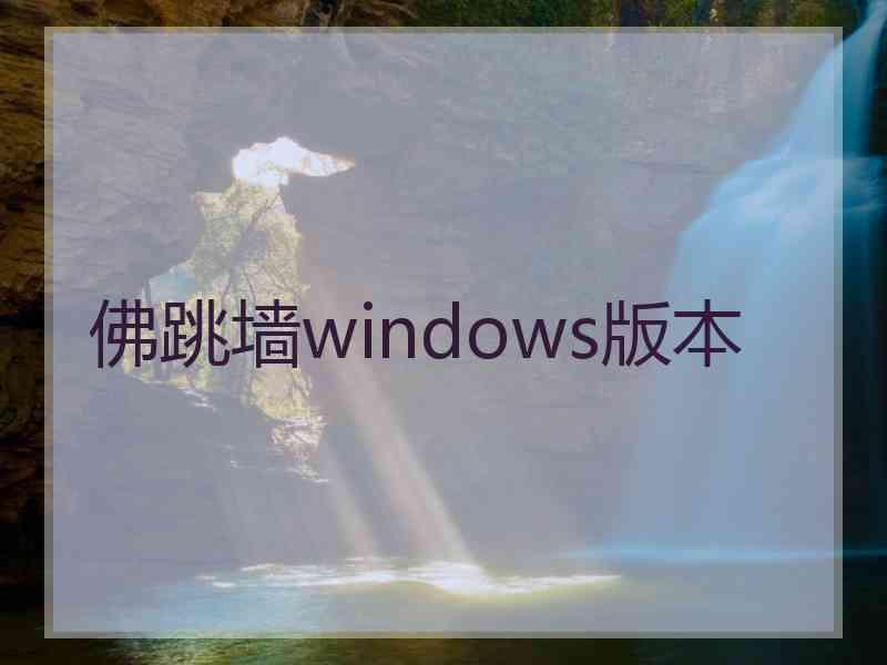 佛跳墙windows版本