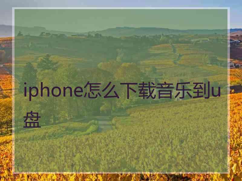 iphone怎么下载音乐到u盘