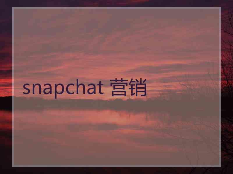 snapchat 营销