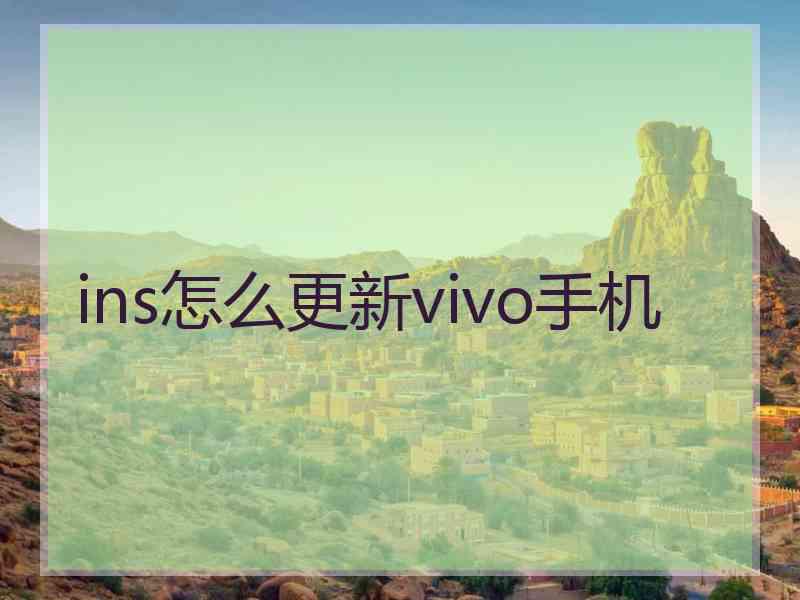 ins怎么更新vivo手机