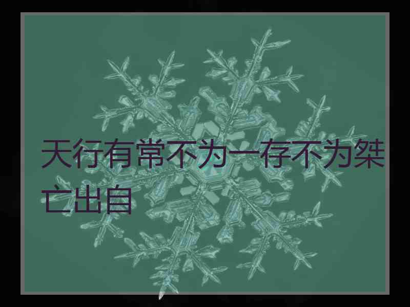 天行有常不为一存不为桀亡出自