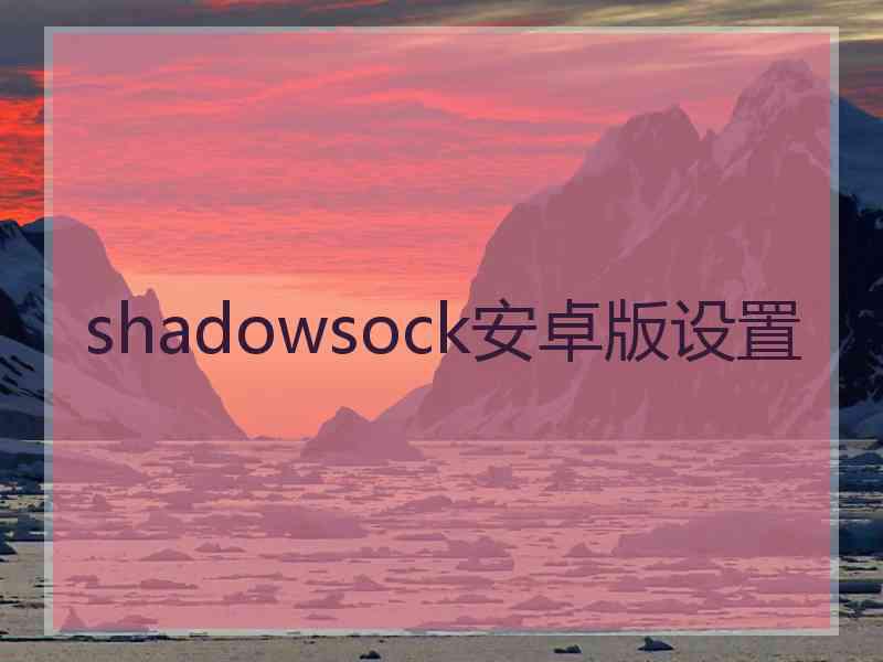 shadowsock安卓版设置