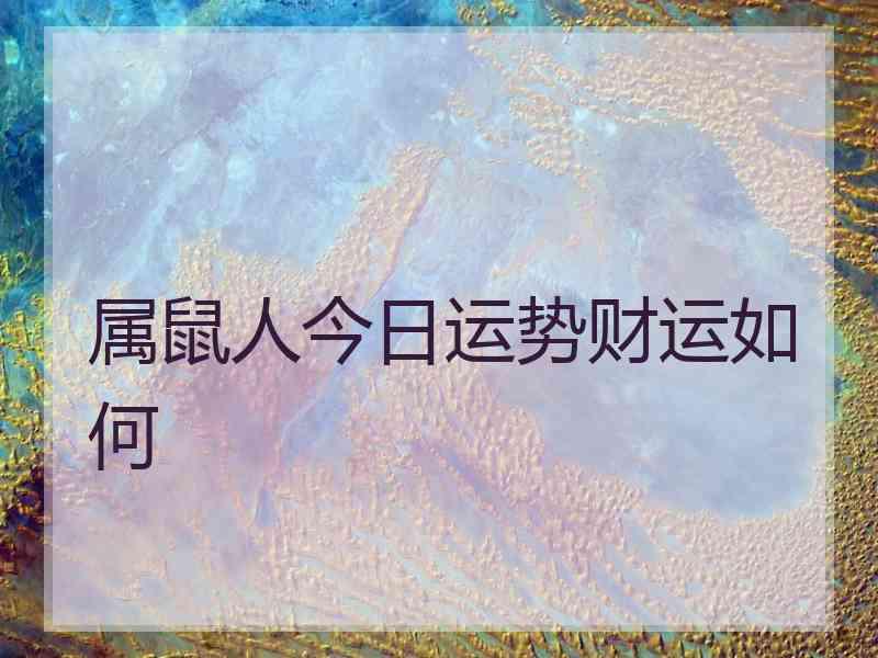 属鼠人今日运势财运如何