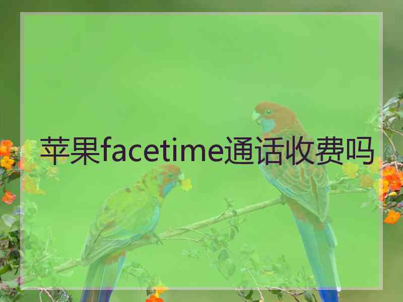 苹果facetime通话收费吗