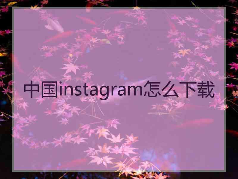 中国instagram怎么下载