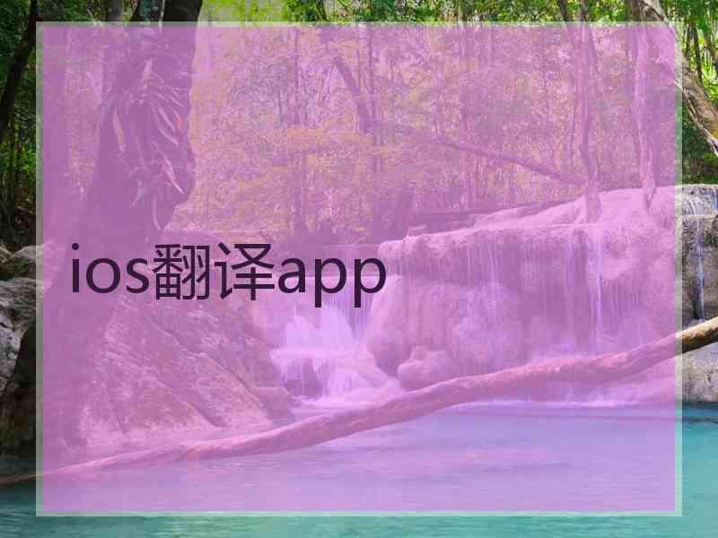 ios翻译app