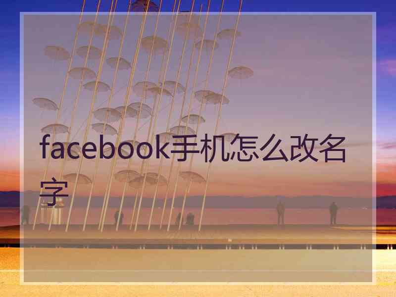 facebook手机怎么改名字