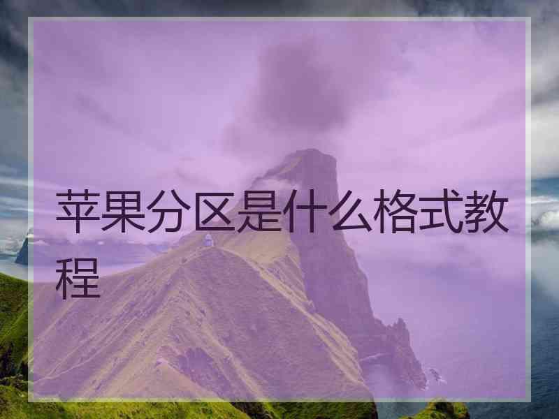 苹果分区是什么格式教程