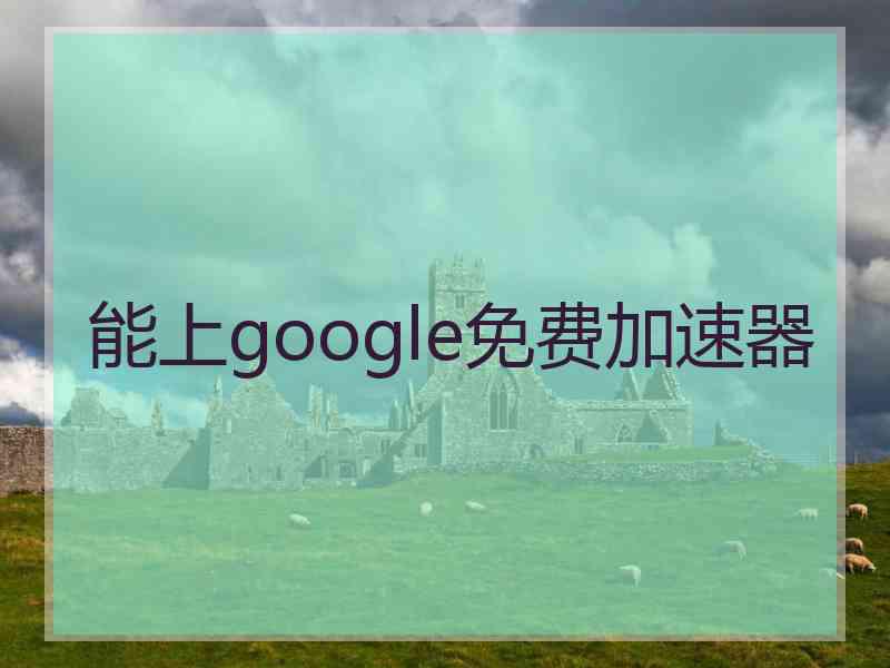 能上google免费加速器