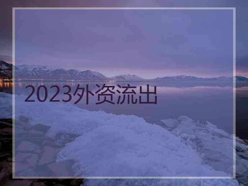 2023外资流出