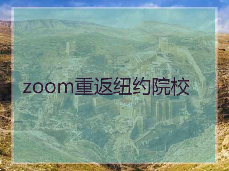 zoom重返纽约院校