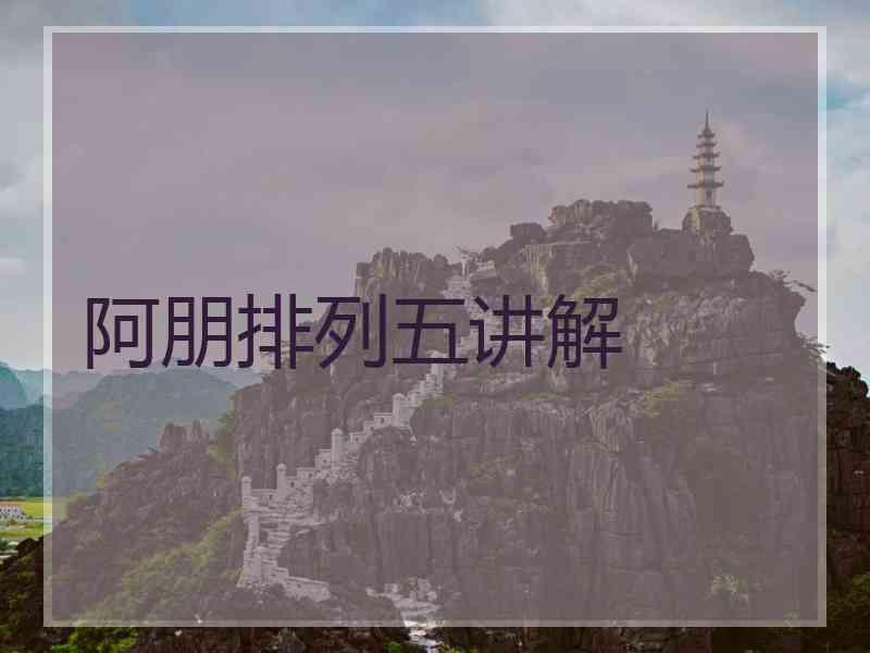 阿朋排列五讲解