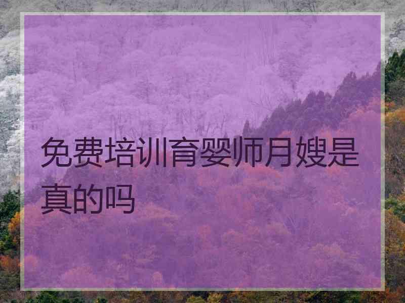 免费培训育婴师月嫂是真的吗