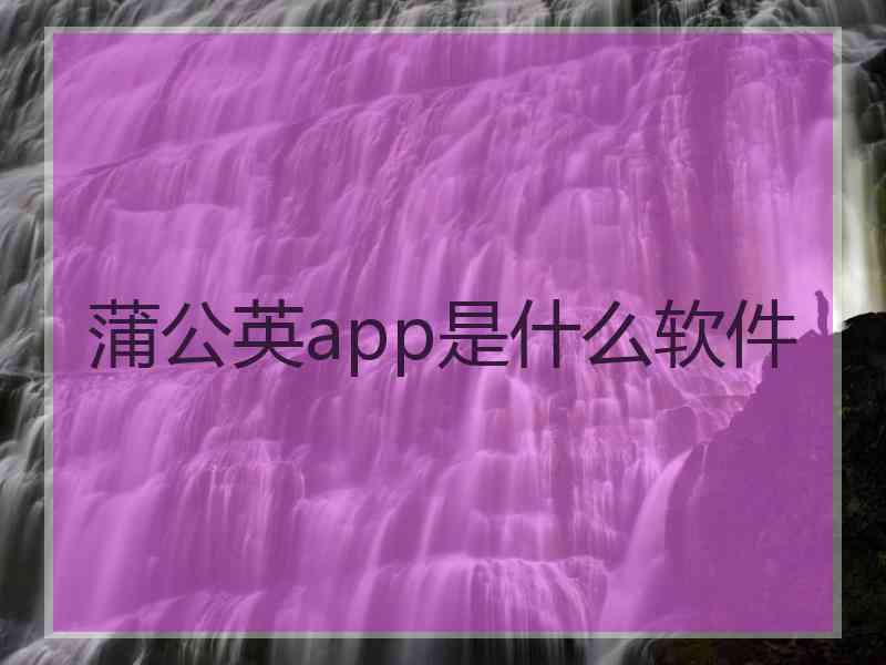 蒲公英app是什么软件