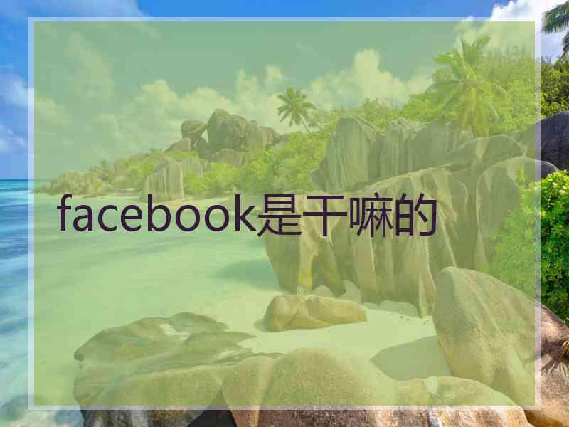 facebook是干嘛的