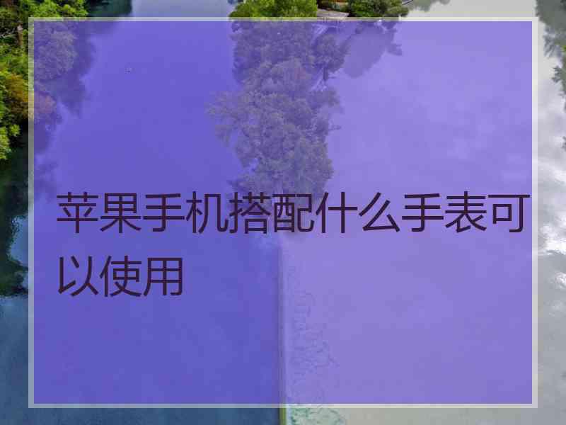 苹果手机搭配什么手表可以使用