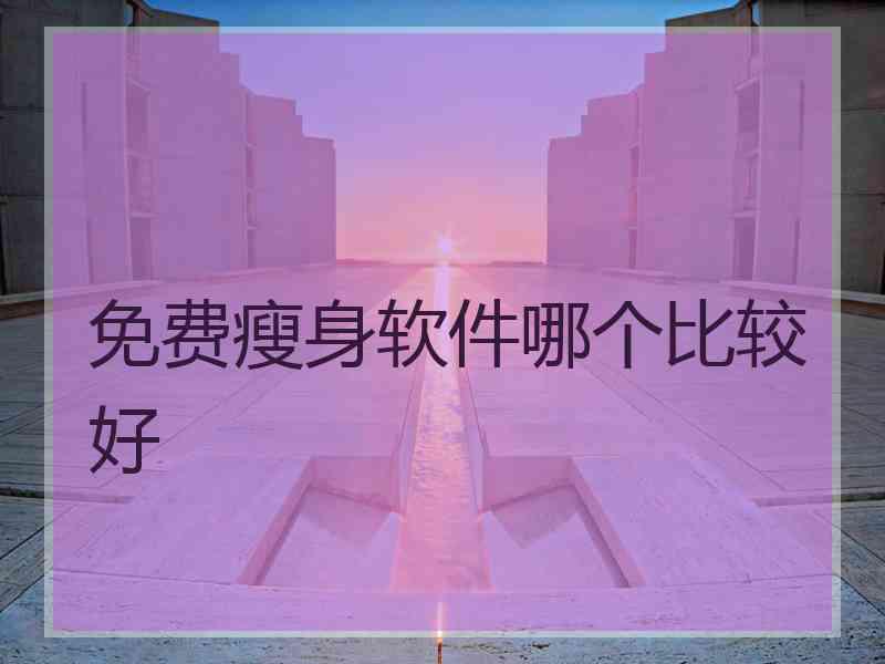 免费瘦身软件哪个比较好