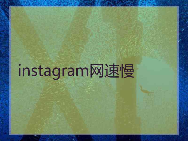 instagram网速慢