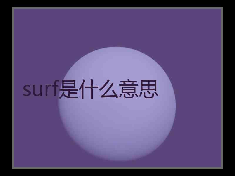 surf是什么意思