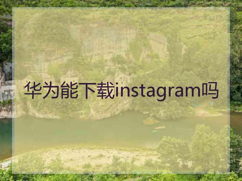 华为能下载instagram吗