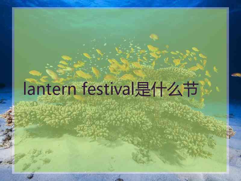 lantern festival是什么节