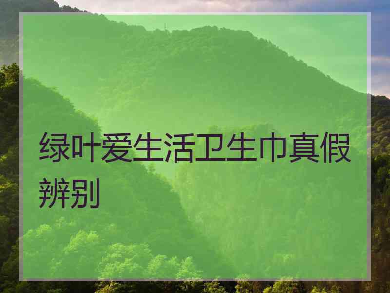 绿叶爱生活卫生巾真假辨别