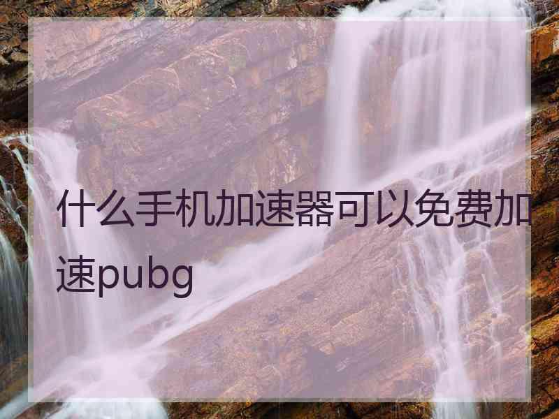 什么手机加速器可以免费加速pubg