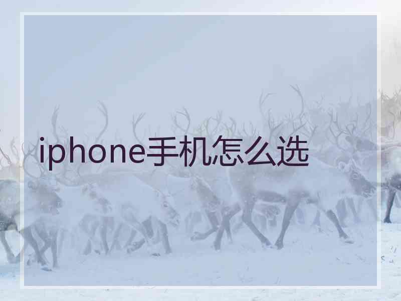 iphone手机怎么选