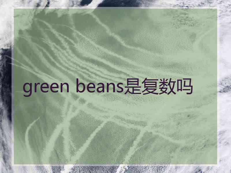 green beans是复数吗