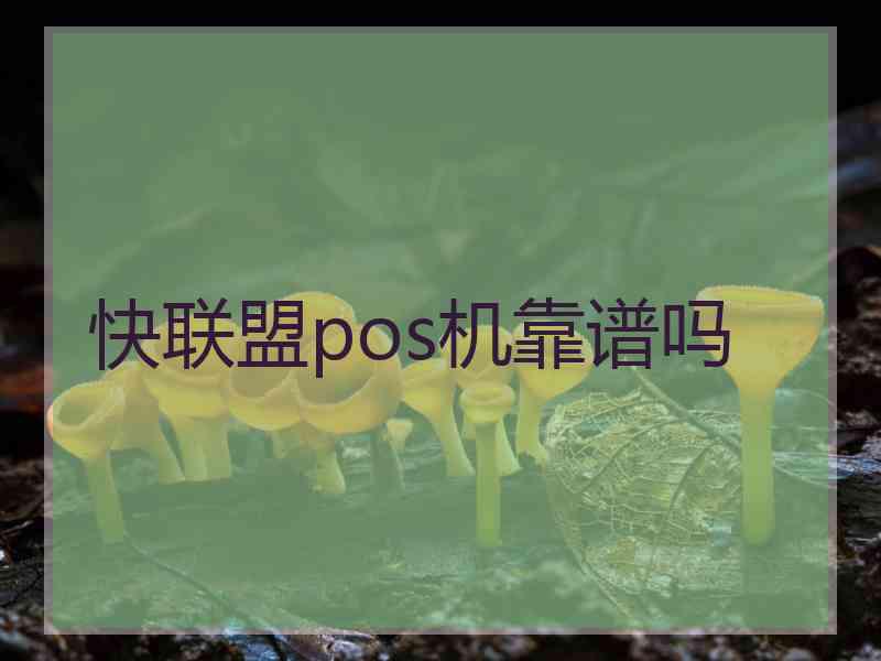 快联盟pos机靠谱吗