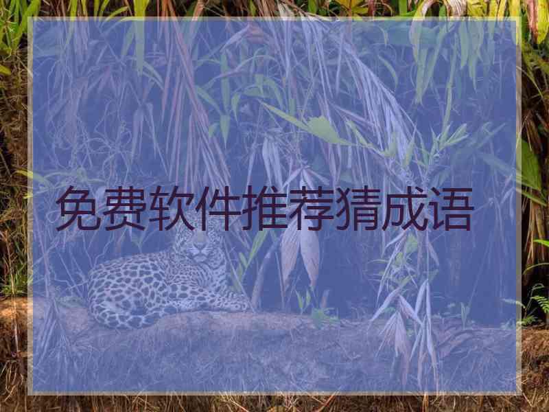 免费软件推荐猜成语